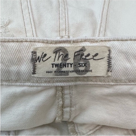 Free People We The Free White Distressed Denim
Button Fly Mini Skirt NWT. - Picture 11 of 14
